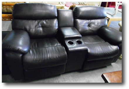 Great Pair of Black Leather Recliners